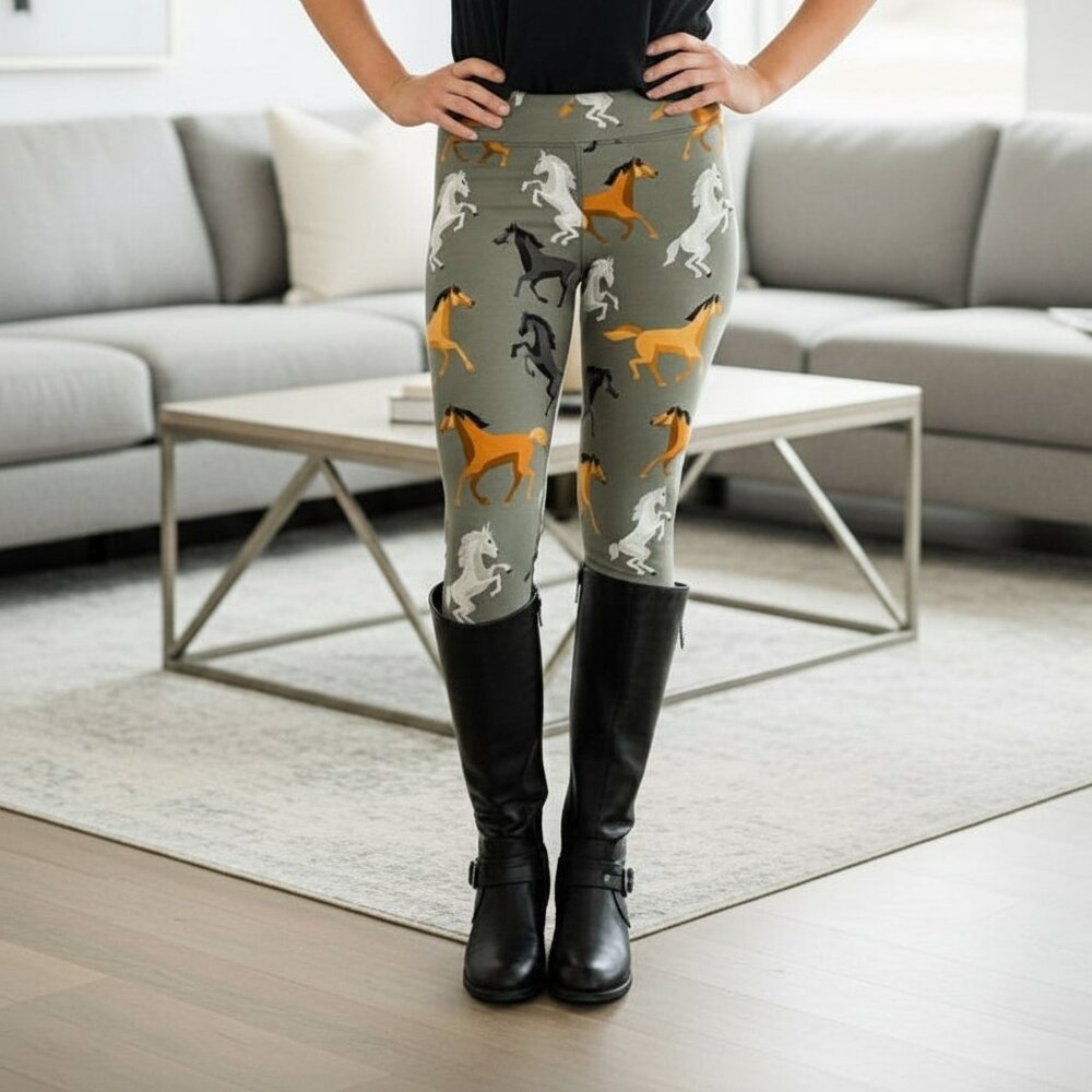 OS/Plus/XPlus NEW Womens Western Horse Leggings